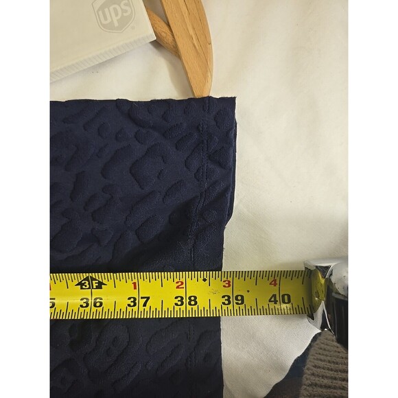 J. McLaughlin Navy Leopard Weave Knit Dress Women's Size Small Pockets Stretch - Picture 7 of 9